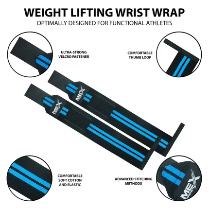 wrist wraps, sky blue
