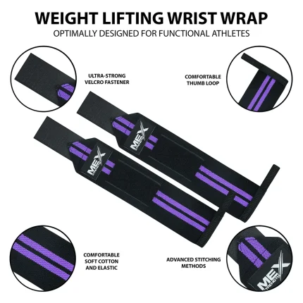 wrist wraps, purple