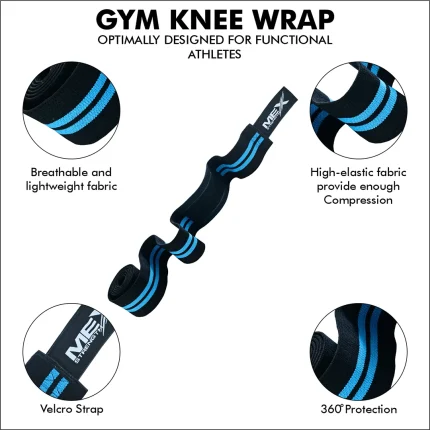 knee wraps, sky blue color