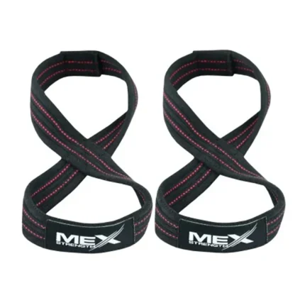 figure 8 weightlifting straps, red